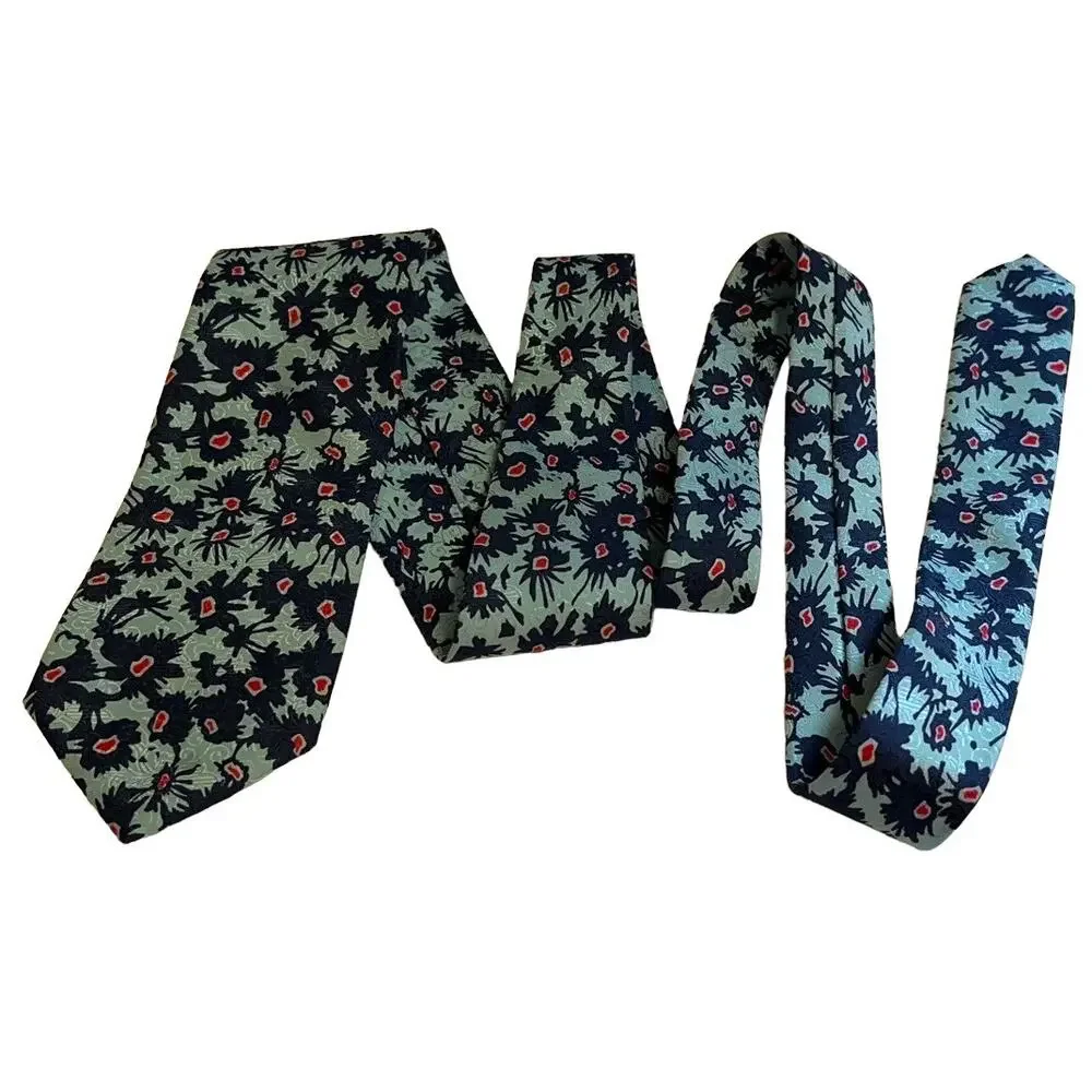MAURO BARTOLINI Silk Tie - Flowers - Blue